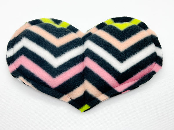 heart in a black green and pink chevron print